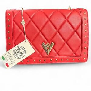Valentino Orlandi Red Quilted Crossbody Bag